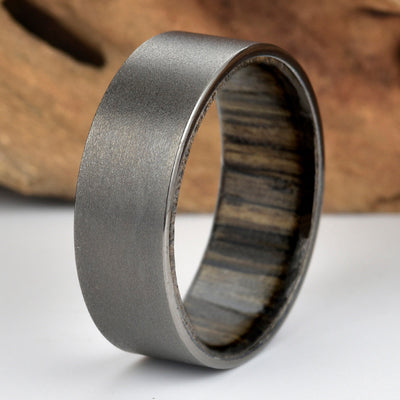 Tungsten Siberian Bog Oak Men's Wedding Band 8MM - Rings By Pristine 